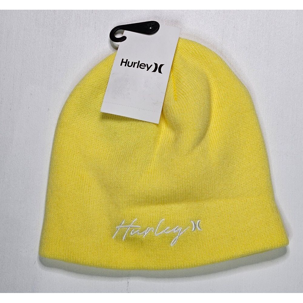 Hurley Unisex Script Staple Yellow Beanie One Size NEW